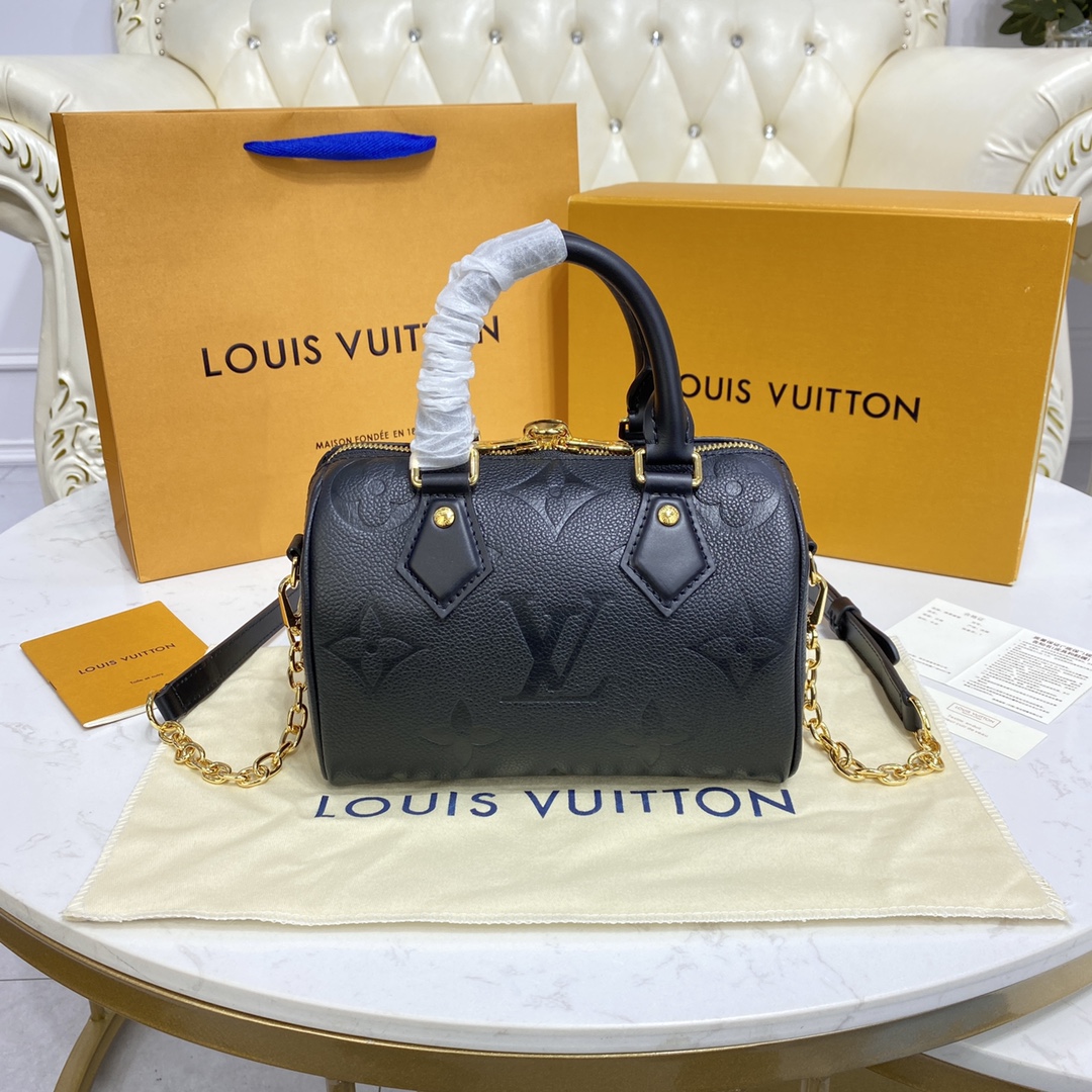 Louis Vuitton SPEEDY BANDOULIERE 20 Monogram Handbag M58953 Black 